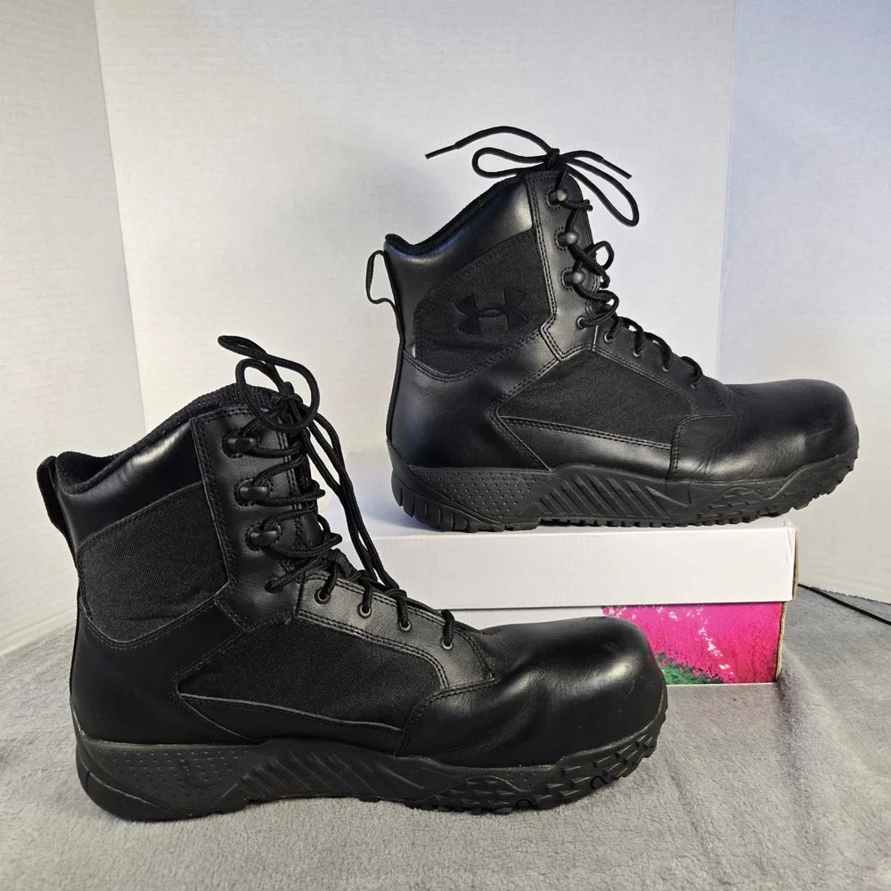 Under Armour Stellar Tactical Boots Mens 13 Black Composite Toe 1276375-001